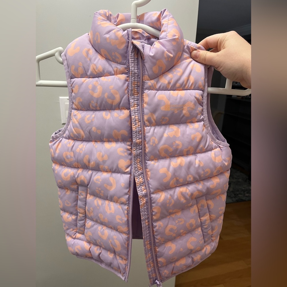 Mountain Warehouse Lavender and Peach Puffer Vest 5-6 yr old